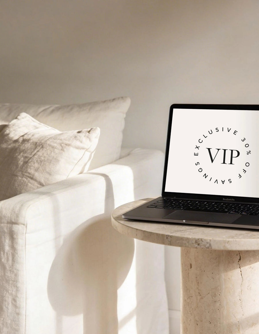 The VIP Store open on a laptop in a bright room