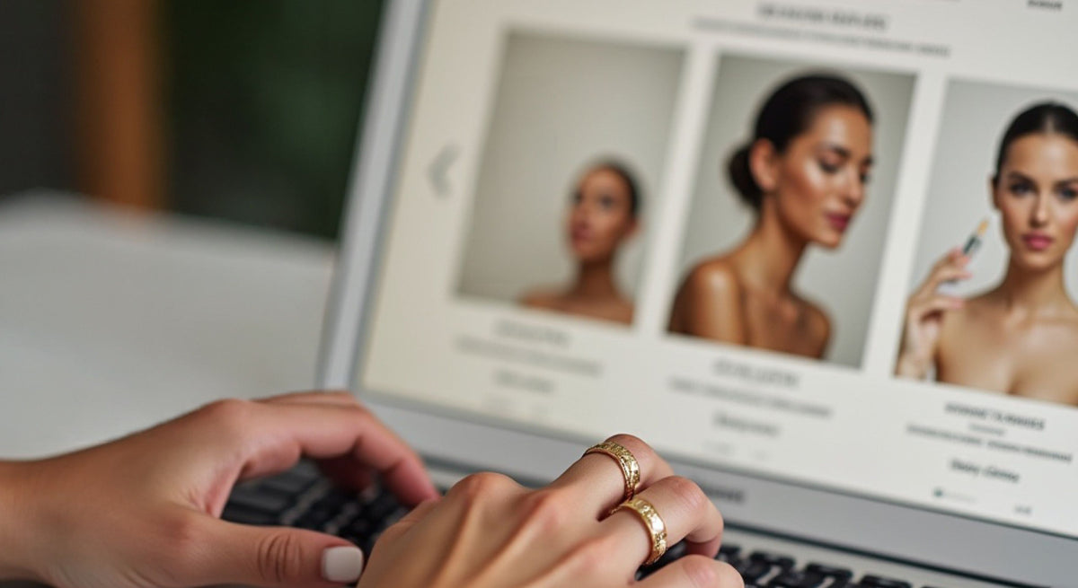 Practitioner reviewing an online order on a laptop