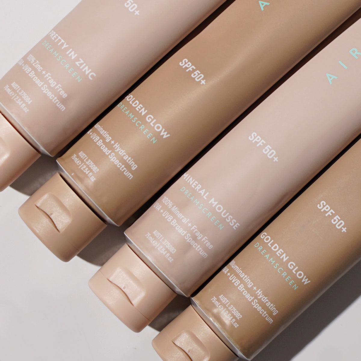 Two models wearing Airyday SPF50+ Dreamscreen